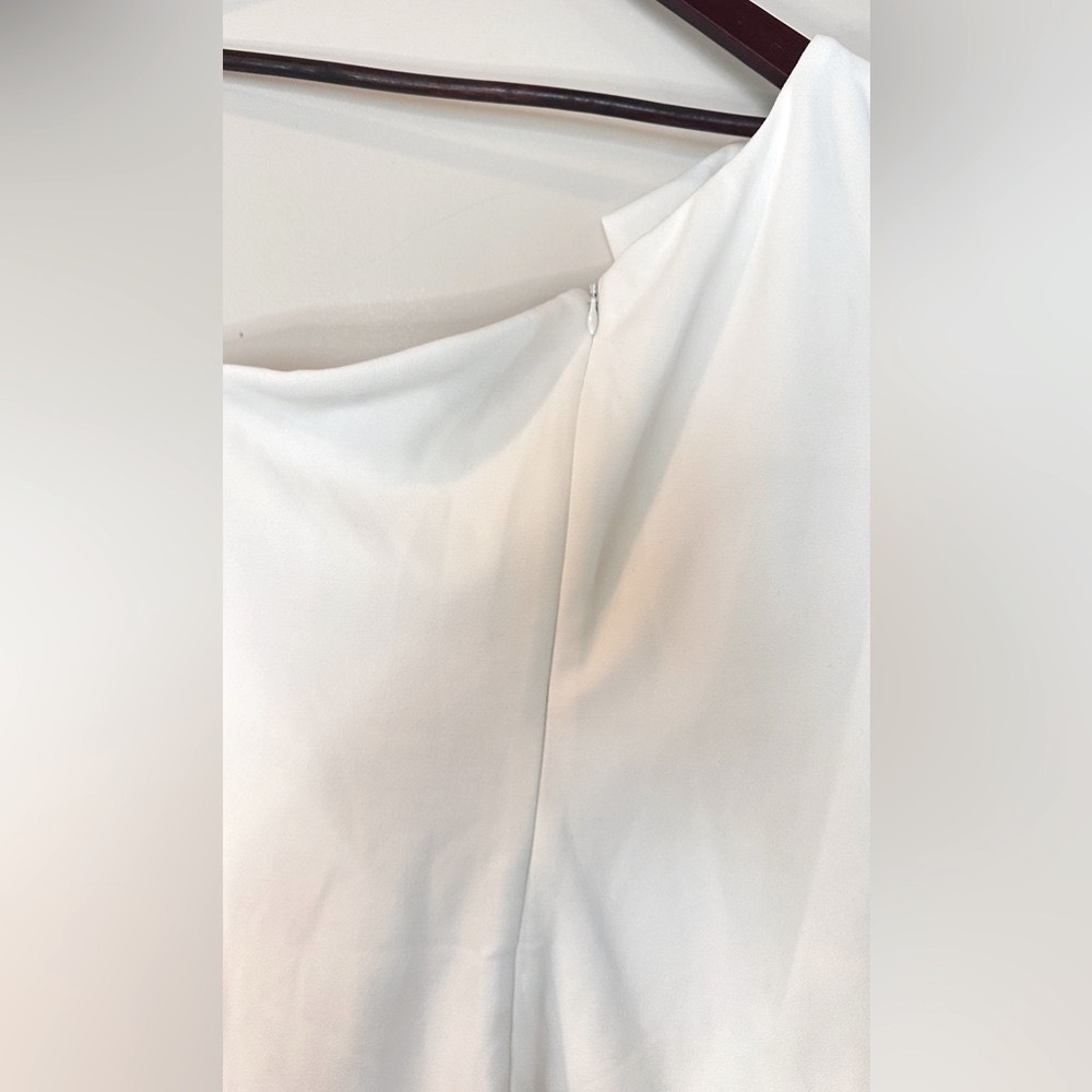 Lulus White One Shoulder Mini Dress Size Small Bridal Shower Engagement New - Picture 5 of 5